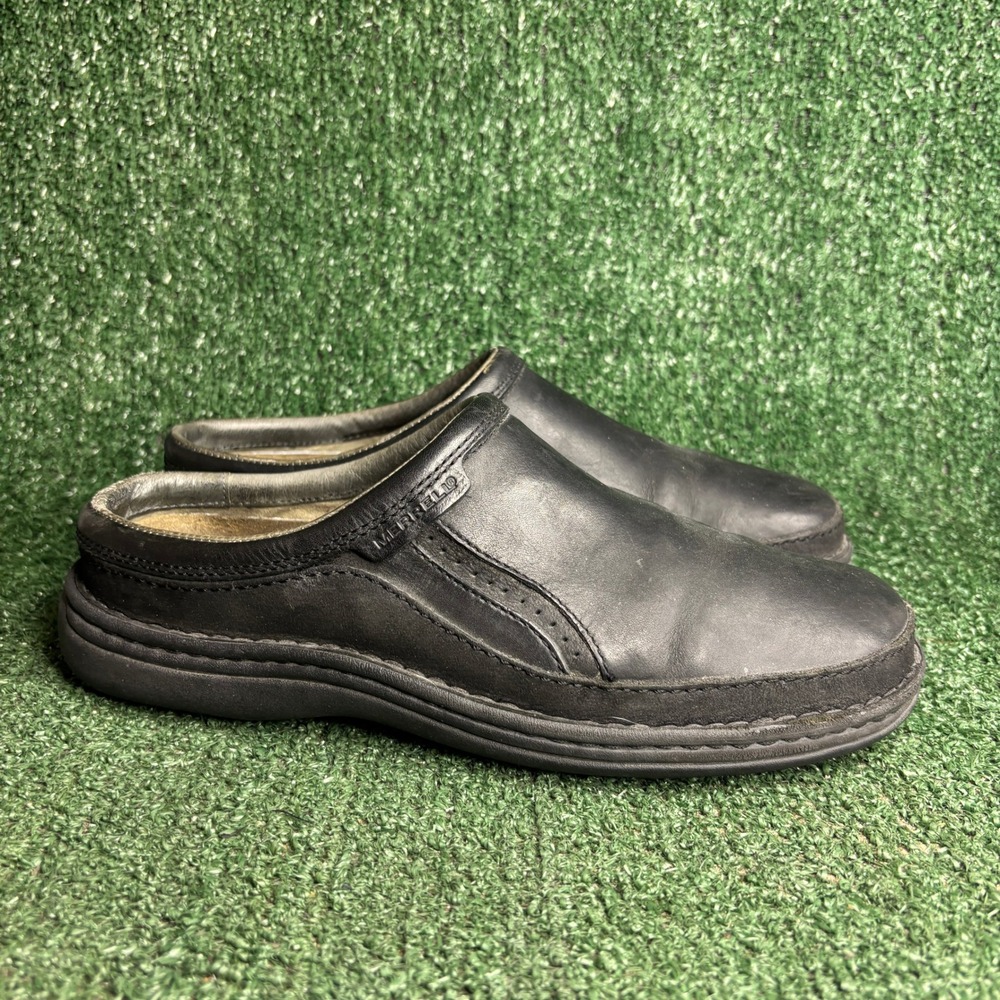 Merrell Encore Gust Slip On Leather Comfort Casual Retro Clog Black Mens Sz 8.5